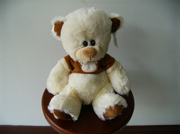 oso de peluche blanco de 19 cm de altura - cod. oso9